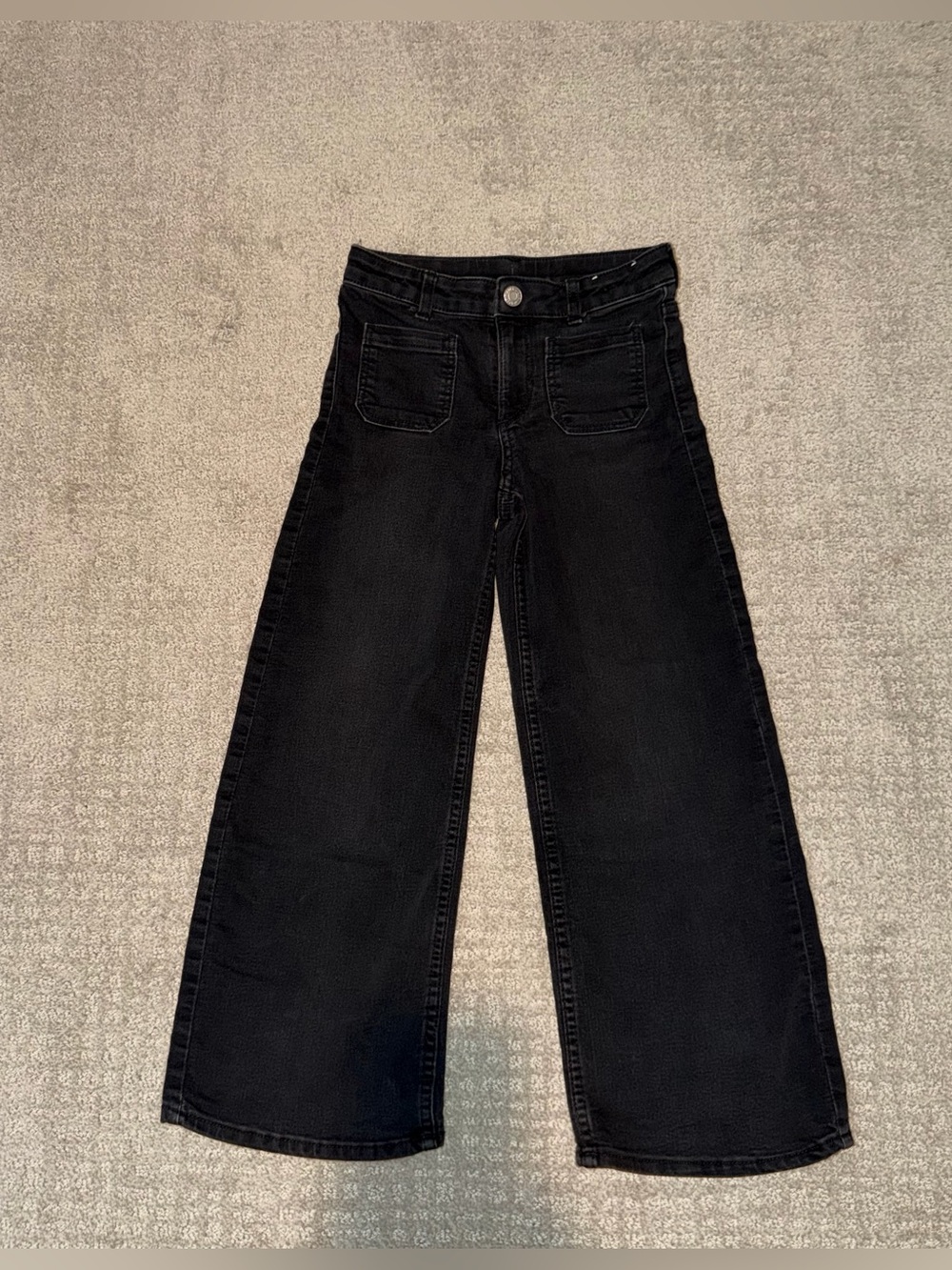 Kids Black Wide Leg Denim Jeans Size 6X
